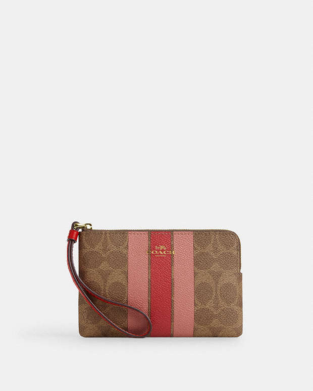 Corner zip wristlet