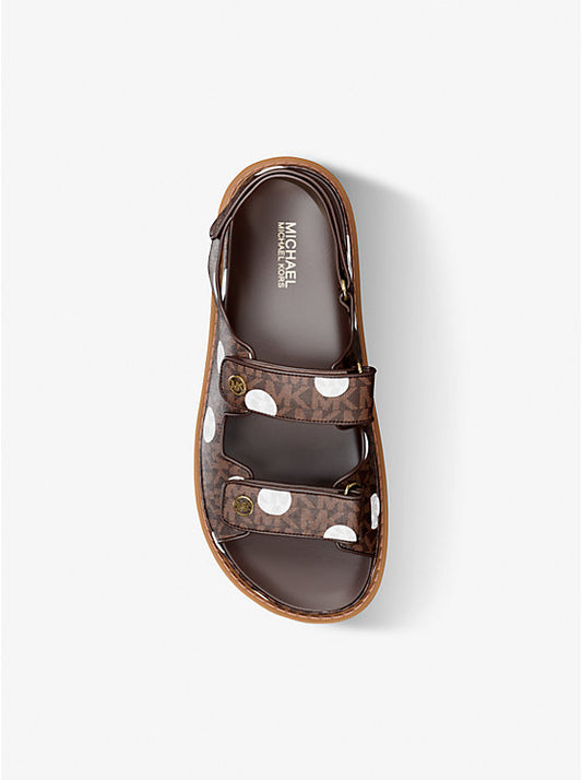 Polka Dot Double Strap Sandals