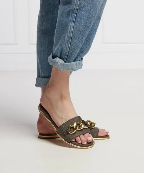 Michael Kors Monogram Chain Slide Sandals