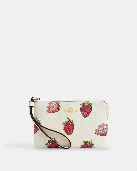 Corner zip wristlet