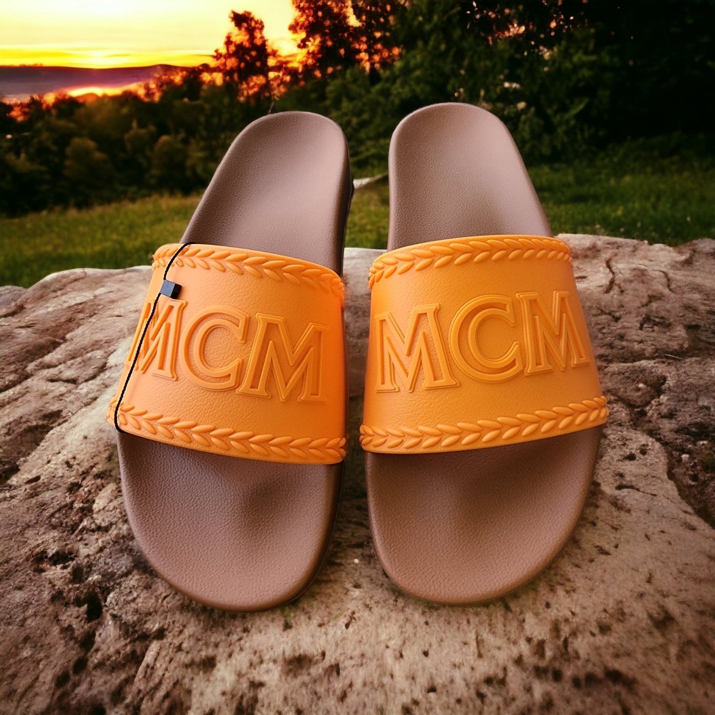 MCM Big Logo Rubber Slides