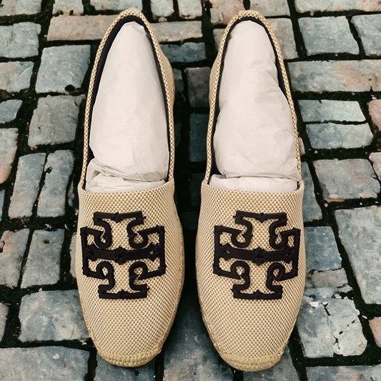 Tory Burch Stitched Logo Espadrilles