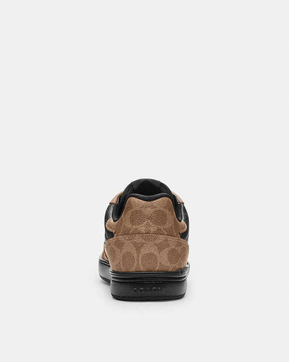 Coach Court Low Top Sneakers – Black/Tan Signature