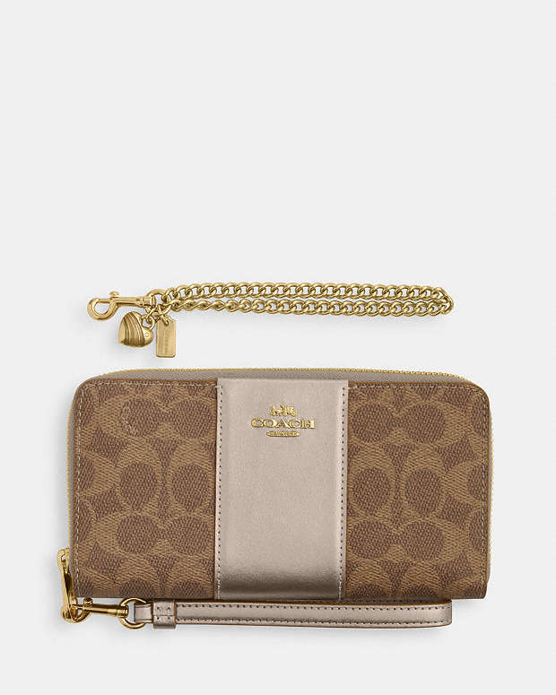 Boxed Long Zip Around Wallet In Signature Canvas