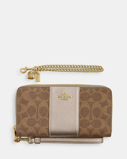 Boxed Long Zip Around Wallet In Signature Canvas