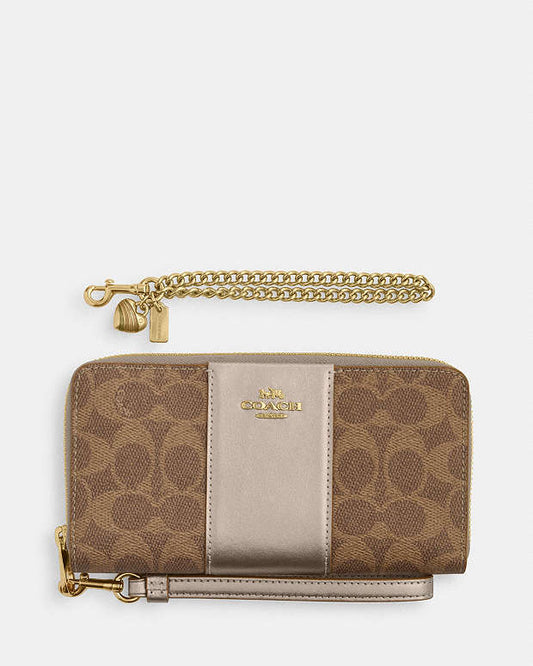 Boxed Long Zip Around Wallet In Signature Canvas