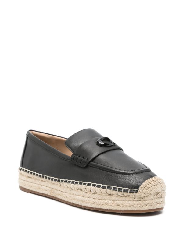 Logo Suede Platform Espadrilles