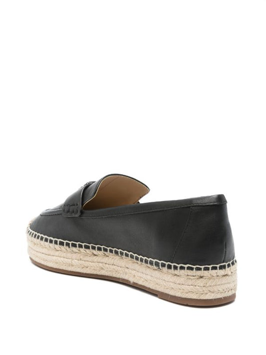Logo Leather Platform Espadrilles