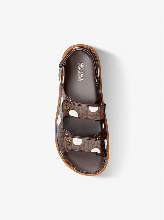 Polka Dot Double Strap Sandals
