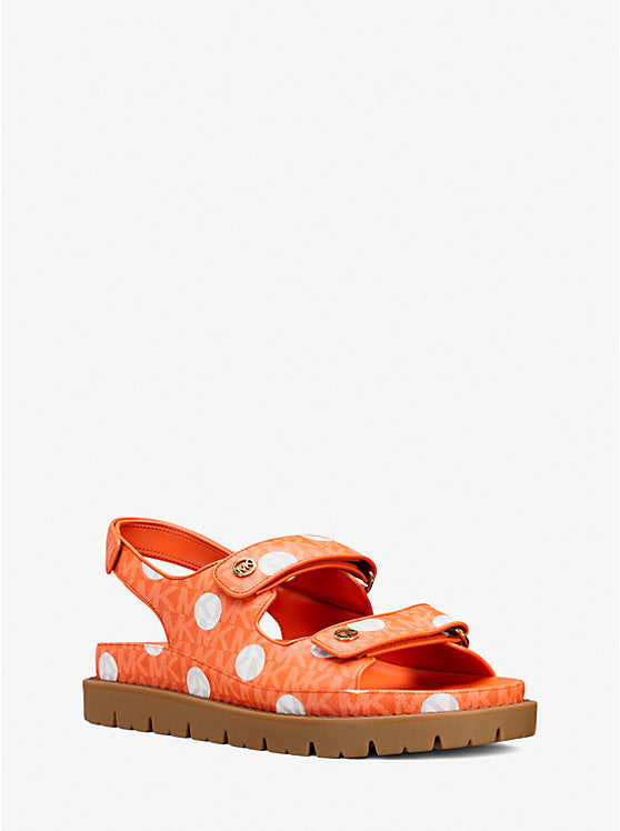 Polka Dot Double Strap Sandals