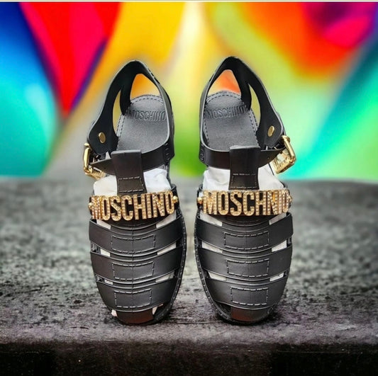 Moschino Studded Logo sandals