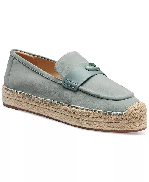 Logo Suede Platform Espadrilles