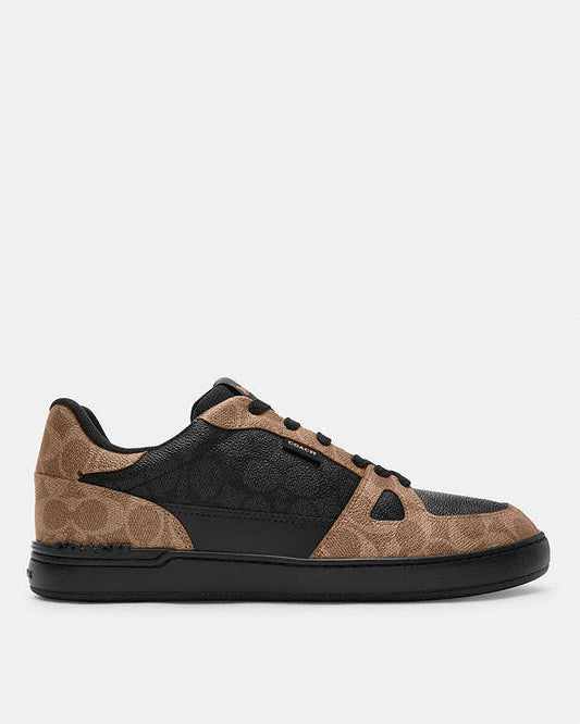 Coach Court Low Top Sneakers – Black/Tan Signature