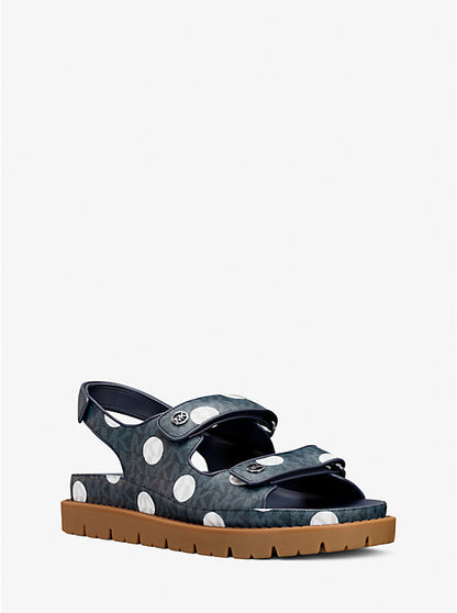 Polka Dot Double Strap Sandals