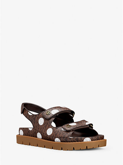 Polka Dot Double Strap Sandals