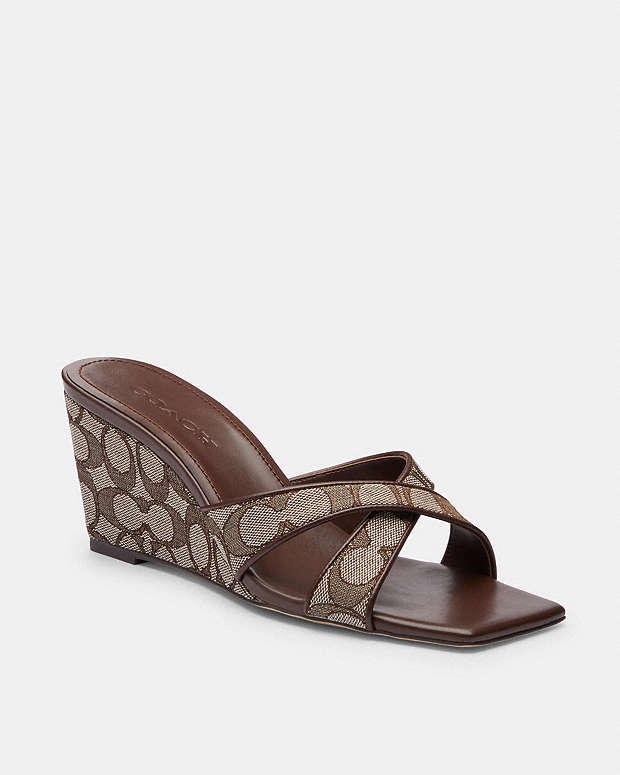 Coach Criss Cross Wedge Sandals